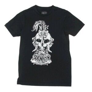 Meow Wolf Black Skull Death Metal Lettering T-Shirt Crew Neck Cotton XS /750